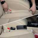 Givifive Car Seat Gap Filler Set of 2, Soft Foam Multifunctional Seat Side Gap Filler with Organizer & Hook Function, 3in1 Gap Stopper Universal Fit Car SUV Truck Fill The Gap Between Seat & Console