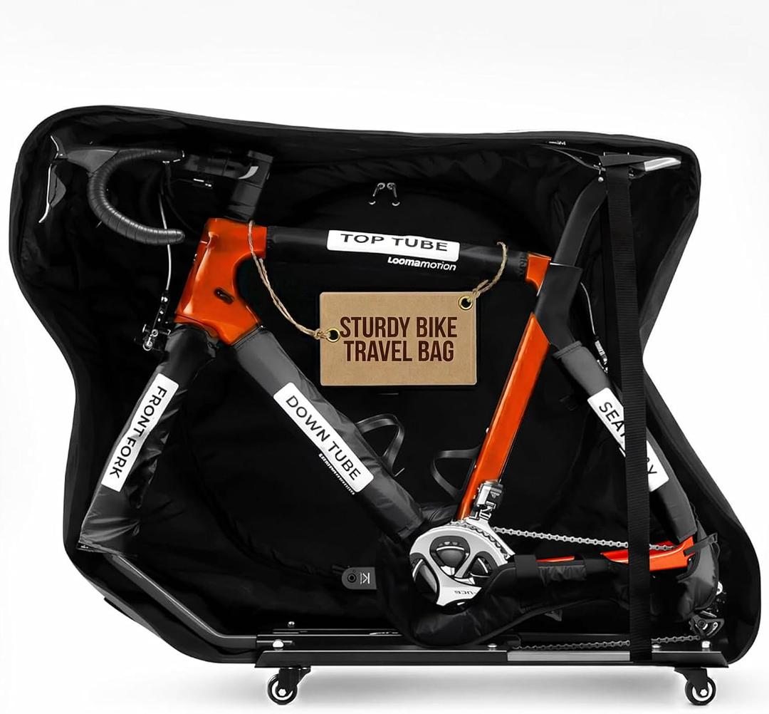 Bike Travel Bag Airplane Box for Air Travel | Durable Bike Cases with Full Protection | Fits Road & TT Bikes with Wheels, Safe Case for Flying, Extra Large