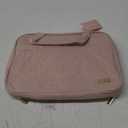 Travel Makeup Bag Women's Large Capacity Cosmetic Portable Organizer Large Opening Waterproof Storage Toiletry Bags Vertical Free-Standing Brush Holder for Easy Access Pink