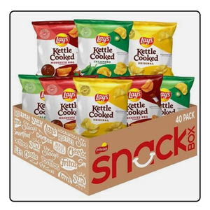 Kettle Cooked Potato Chips Variety Pack 0.85 Ounce Pack of 40, BBD 03/10/2026