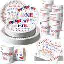 Tanlade 216 Pcs Baseball 1st Birthday Party Supplies Serve 36 Baby Shower Plates Cups Napkins Disposable Dinnerware Sets for Wedding Bridal Baby Shower Tea Birthday Party Decorations