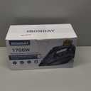 Steam Iron for Clothes 20s Fast Heating, 1700W Iron with 15.21oz Large Water Tank, 3-Way Auto shutoff, Burst Steam, Spray Mist, Anti-Drip, Self-Cleaning, Vertical Ironing for Home, Blue