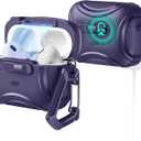 ESR for AirPods Pro 2 Case (2023/2022/2019, 2nd/1st Gen), Compatible with AirPods Pro 2nd Generation (USB-C/Lightning Cable), Effortless MagSafe, Drop-Proof Lock, Easy Open, Cyber Series,Purple