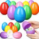 4'' Fillable Easter Eggs 24 Pcs Empty Plastic Easter Eggs Colorful Bright Easter Basket Stuffers for Easter Egg Hunt Surprise Egg For Party Favor Easter Decorations Boys Girls