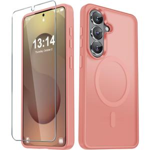 2 x YENAPOON for Samsung Galaxy S26+ Plus Case, Matte Magnetic Cover, Pink