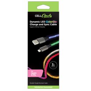 Cell Candy Dynamic LED ColorGlo Charge and Sync Cable.
Type: USB-C to USB-C cable 
Features: Supports all fast charging, durable, tangle-resistant, and features LED ColorGlo 
Length: 3 feet (1 meter)