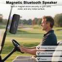 Hupoaf Portable Bluetooth Golf Speaker, 50W Strong Magnetic Bluetooth Speaker Wireless, 6600mAh Loud Stereo Sound, 30Hrs Dual Pairing for Golf Cart, IPX7 Waterproof, SD Card for Camping/Home/Outdoor
