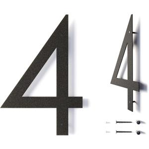 12 Inch Modern Floating House Numbers for Outside | Large Metal House Numbers for Outdoors | Black Coated Rust-Proof Home Address Numbers/Plaques | Metal Numbers
