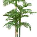 AnTing 8.5ft Tall Triple Golden Cane Palm Artificial Tree Palm Silk Tree in Plastic Sturdy Pot Large Fake Tropical Palm Plant for Indoor Outdoor Office House Living Room Home Decor