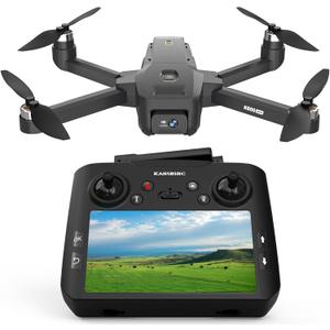 GPS Drone with Camera for Adults Beginners,4.5" HD LCD RC Screen 32G SD Card with Drone Professional Auto Return,FPV Drones Long Range Follow Me, 5GHz Transmission Gesture Control,under 249g