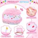 Gemscream 14 Pcs Dog Birthday Toy Gifts Dog Birthday Cake Puppy Interactive Squeak Toys Decorations for Small and Medium Dogs Supplies(Pink)