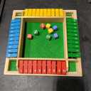 Shut the Box Game 4 Player, Colorful Dice Games, Premium Wooden Dice Board, Fun Close the Box, Puzzle Wooden Games with 8 Dices, Educational Table Math Holiday Games for Kid