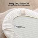 2-pk Waterproof Bassinet Sheets Girls, Boys, Cotton - 33x17 Universal Bassinet Mattress Pad Protector Cover, Compatible with Graco,Baby Delight,Chicco,Halo Bassinest Swivel Sleeper Fitted (Soft White)