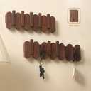 Tzmarcanum Black Walnut Wooden Piano Coat Rack，Modern Wall Mounted Hooks, Entryway Wall Jacket Hanger,Key, Bag, Etc.