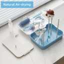 6 in 1 Baby Traveling Set Includes Straw Cleaner, Silicone Brush, Nipple Brush, Soap Dispenser, Drying Rack + Tray and Bottle Clip, Brush Washer, Newborn Essentials, Girl and Boy Gifts, Bule