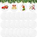 26 Pieces Ceramic Sublimation Ornaments Blanks, 2.87 Inches Ceramic Ornaments for Sublimation Christmas Ornaments Blanks Discs Ceramic Ornaments to Paint