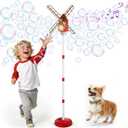 Belemar Windmill Bubble Machine Toys for Kids & Boys, Standing Bubble Blower with Lights & Music, 51" Adjustable Height, 130ml Tank, Bubble Solution Included, Outdoor Toy for Parties & Birthdays