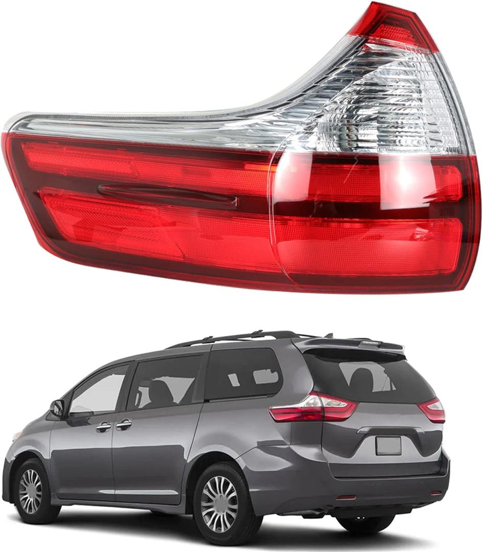 Rear Left Tail Light Brake Lamp Assembly Replacement for Sienna Base/L/LE/XLE/Limited 2015-2020 Outer Driver Side