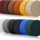 WILLBOND 12 Rolls Colorful Elastic Band Folding Elastic Cord Heavy Duty Stretch Band Knitted Flat Band for Sewing Crafts DIY Comforter Cuffs(1 Inch X 2.2 Yard,Dark Color)