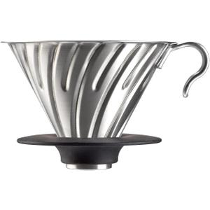 Hario V60 Metal Coffee Dripper (2, Silver)