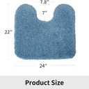 Disolla Toilet Mat 22x24 Blue - Non Slip Fluffy U-Shaped Contour Rug, Ultra-Soft Plush Toilet Floor Mat, Absorbent & Machine Washable