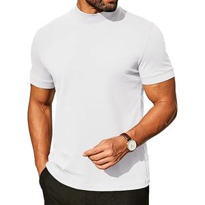 COOFANDY Mens Mock Turtleneck Shirts Casual Premium Cotton Short Sleeve Shirt 2025 Basic Half Neck T-Shirts, Size XL