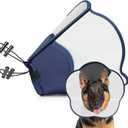 Hard & Heavy Plastic Dog Cone Collar Alternative for Extra Large Dogs (Adult Lab Golden GSD) After Surgery, Adjustable Pet Recovery Cone Anti-Lick, Elizabethan Protective Cone of Shame for Healing (XL(Neck Girth:16.9"-20.8"), Navy Blue)