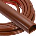 PATIKIL 16.4FT Silicone D Shape Weather Stripping, 5/9" W x 1/2" H Self Adhesive Backing Door Seal for Door Frame Window Insulation RVs Furniture Cabinets, Brown