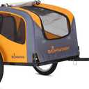 Schwinn Rascal Bike Dog Trailer, Carrier for Small and Large Pets, Easy Folding Cart Frame, Quick Release Wheel, Universal Bicycle Coupler, Washable Non-Slip Lining (Small (Up to 50 lbs.), Orange/Grey)
