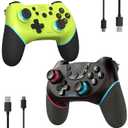 CuleedTec Upgraded Switch Controllers, 2 Pack Wireless Pro Controllers for Switch 2/Switch/Lite/OLED, Bluetooth Remote Gamepad with Hall Effect Joystick, 6-Axis Gyro, Dual Motors & Turbo (Black+Olive)