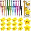 Eersida 30 Sets You're a Star Theme Gift for Employee Team Coworker Boss Bulk Star Pen with Positive Bookmark Card Stress Ball Gift for Valentines Staff Teachers
