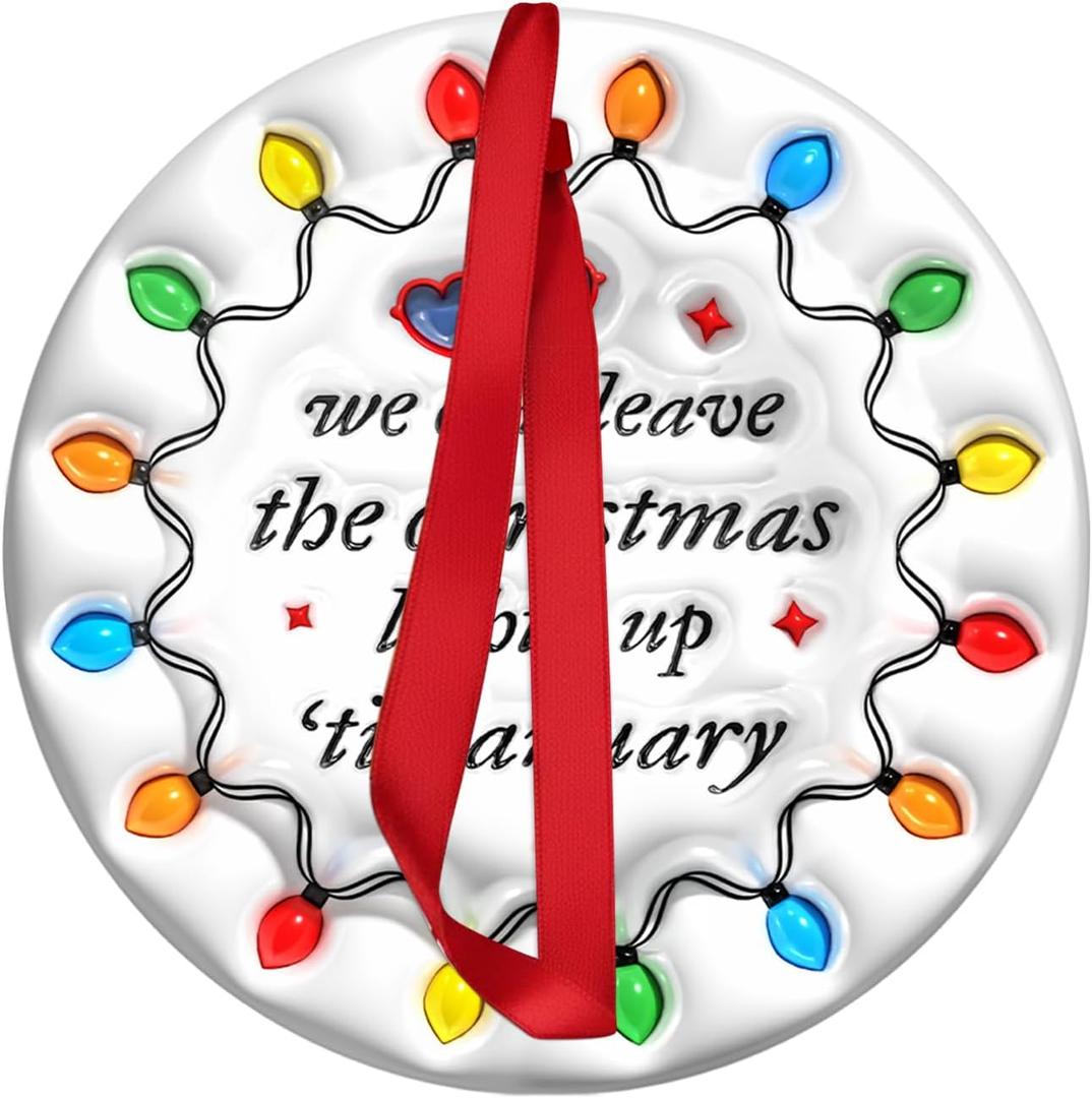 34HD Gifts for Christmas, Christmas Ornament Ceramic 2-Side Printed, Christmas Decorations for Trees 6 (Singer)