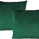 Set Of Two Velvet Pillow Covers, Green 20"x20"