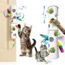 Cat Toys Interactive for Indoor Cats, Mounted Feather Automatic Enrichment Cat Toy with Speed Adjustable Smart Activated for Kittens & Bored Adult Cats, USB Rechargeable, Perfect For Indoor Cats