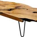 Natural Wood Coffee Table, Live Edge Coffee Table for Living Room, Unique Desktop (Small)