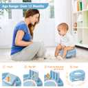 MCGMITT Potty Training Toilet Seat for Toddlers Boys Girls, Portable Baby Toilet Folding Kids Potty Chair Cover with Splash Guard for Travel, Including 3 Non-Slip Feet and Storage Bag (Blue)