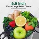 Cold Press Juicer Machine, 6.3" Wide Chute for Whole Fruits & Vegetables | AMZCHEF Self-Feeding Slow Masticating Juicer, 3-in-1 for Juice, Nut Milk, Sorbet, Triple Filtration, Easy Clean