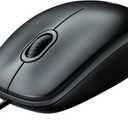 Logitech B100 Corded Mouse, Wired USB Mouse for Computers and Laptops, Right or Left Hand Use - Black (1 Count (Pack of 1))