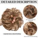 SARLA 2PCS Messy Hair Bun Hair Pieces Wavy Curly Synthetic Updo Fake Scrunchies Ponytail Extension for Women Sand