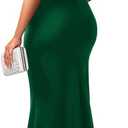 YMDUCH Women's Elegant Sleeveless Off Shoulder Bodycon Long Formal Party Evening Dress (Green, L)