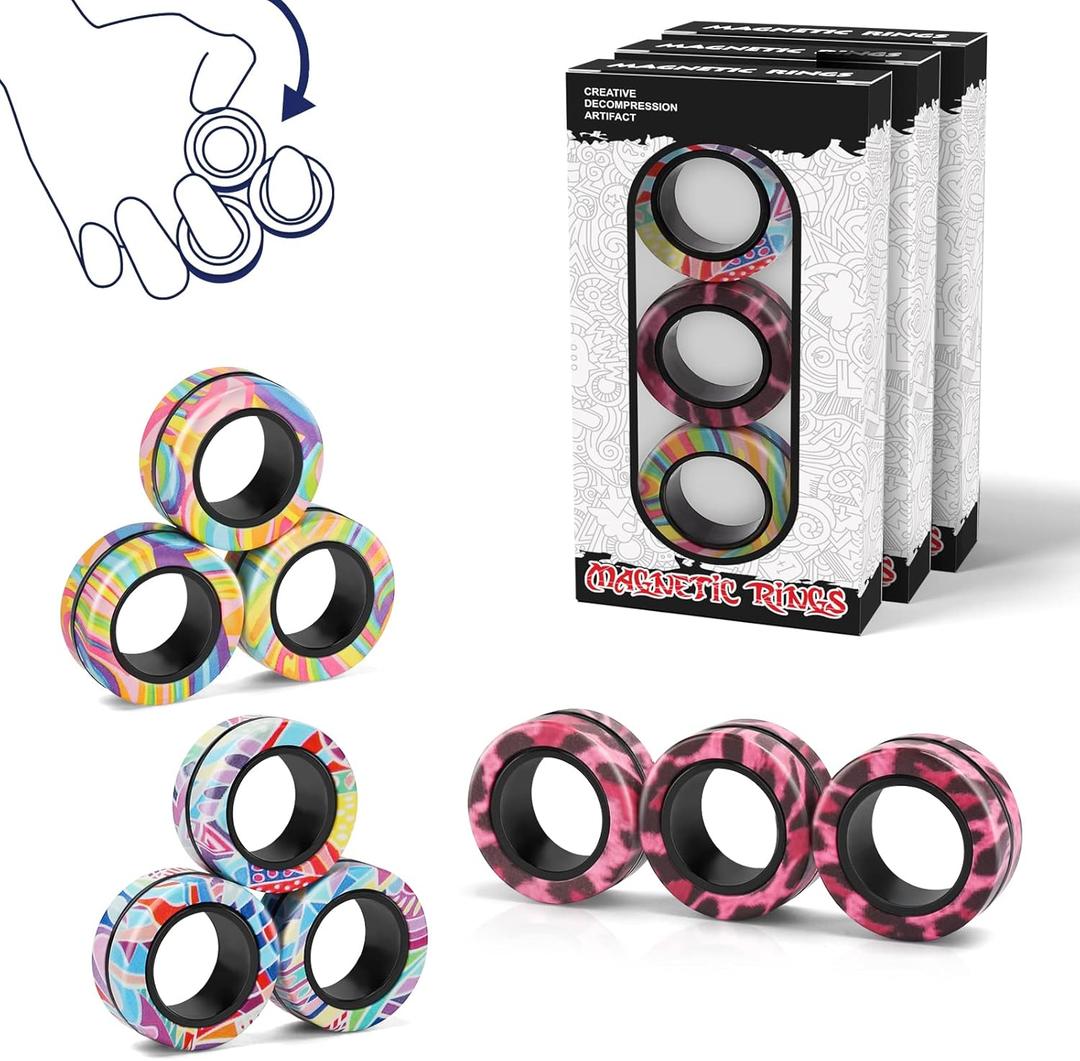 Magnetic Rings Fidget Toy Set, Idea ADHD Fidget Toys (A9-1)