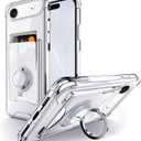 Shields Up Designed for iPhone Air Case, Minimalist Wallet Case with Card Holder (3 Cards) & Ring Stand/Kickstand, [Drop Protection] Slim Protective Cover for iPhone 17 Air (6.5 inch) - Clear