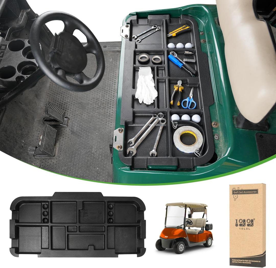 10L0L Golf Cart Under Seat Storage Tray for EZGO RXV TXT Club Car DS Precedent Electric Vehicle with Original Trojan Battery Underseat Organizer Container Holder Plate