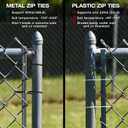 Stainless Steel Zip Ties, 19.8" Black Self-Locking Cable Ties, 40pcs Heavy Duty