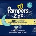 Pampers ZZZ Overnight Diapers, Size 7 (41+ lbs), 36 Count, Nighttime Protection Disposable Baby Diaper, Night Time Leak and Skin Protection