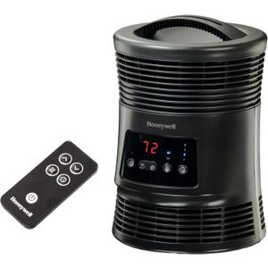 Honeywell HHF370B 360 Degree Surround Fan Forced Heater with Surround Heat Output Charcoal Grey Energy Efficient Portable Heater with Adjustable Thermostat & 2 Heat Settings , Black