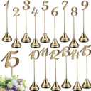 Maitys 15 Pcs Metal Table Numbers 1-15 with Weighted Base 8 Inch Table Number Stands for Wedding Reception, Party, Anniversary, Birthday Banquet(Bronze)