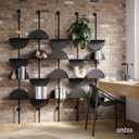 Umbra Solis Metal Display Shelf with 4 Adjustable Shelves, Black, 13.88 X 10.5 X 80.13 Inches