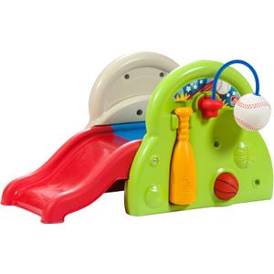 Step2 Sport-Tastic Activity Center, Kids Playhouse, Indoor/Outdoor Playset & Slide, Play Gym Includes Bat & Balls, Made of Durable Plastic, For Toddlers 1+ Years Old