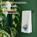 Blue Hydrangea Printed Towel 16x24 Inch - Decorative Hand & Dish Towel with Porcelain Vase Pattern, Kitchen Bath Decor, Housewarming Gift